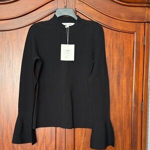 Diane Von Furstenberg Black Moc Turtleneck Sweater